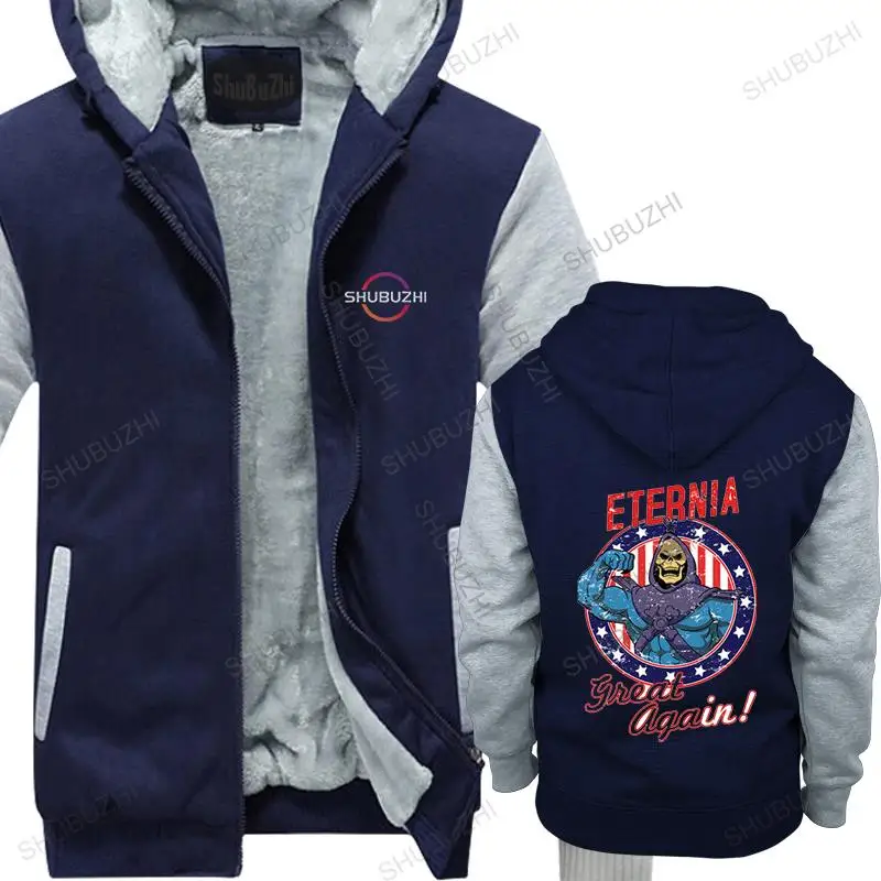 

Funny MAKE ETERNIA GREAT AGAIN SKULLPY TRUMP PRESIDENT SKELETOR MOTU HEMAN CARTOON USA Men fleece hoody male hooded zipper new