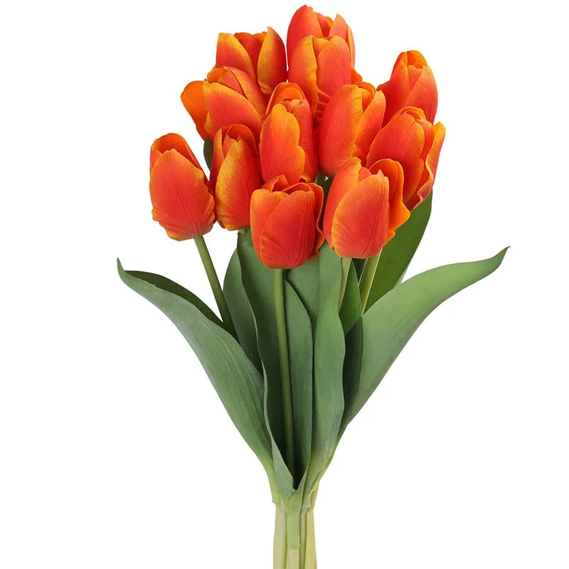 

12pcs Artificial Tulips Real Touch Artificial Flowers Silk Tulips for Home Wedding Bouquet Party Arrangement DIY Decoration