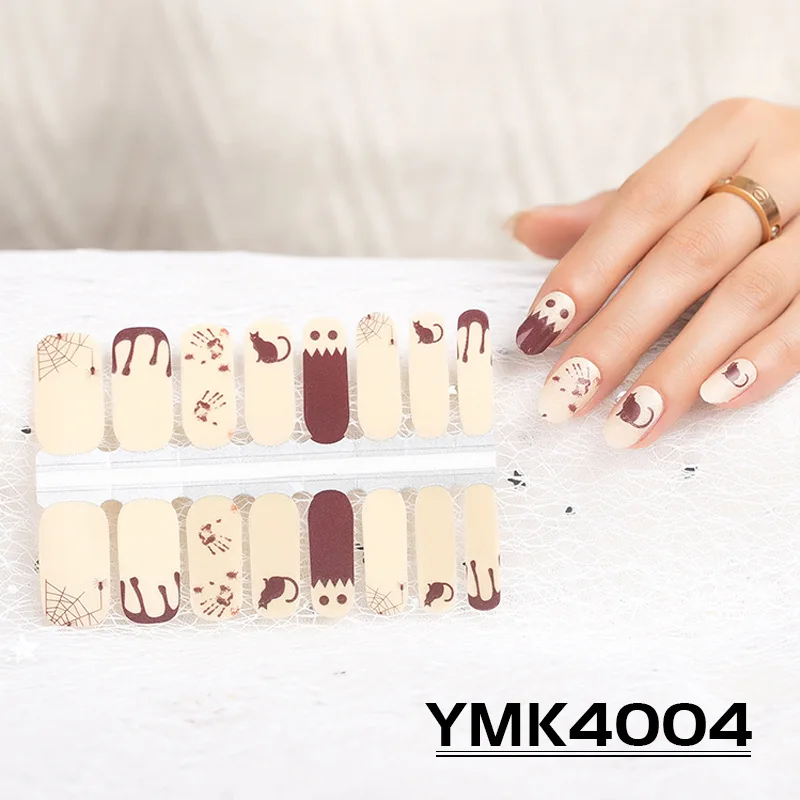 1 лист наклеек для ногтевого дизайна на Хэллоуин слайдеры в виде черепа тыквы