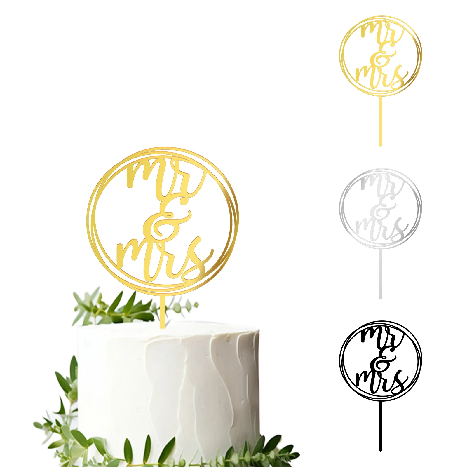 Топпер для свадебного торта Mr &amp Mrs из акрила