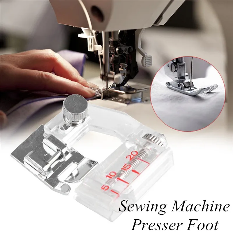 

Multifunctional Adjustable Sewing Machine Parts Household BINDING Snap-on Bias Binder Presser Foot Sewing Guide Presser Freely