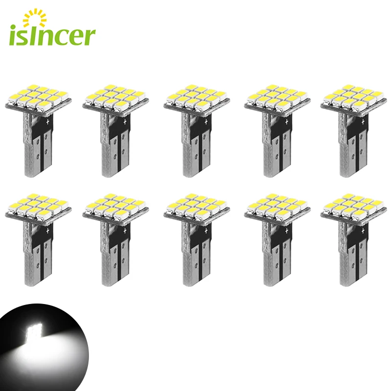 

ISincer White T10 W5W LED Bulb 12SMD Wedge Car Interior Map Reading Clearance Lamp Backup Reverse Light Bulb Replacement 12V