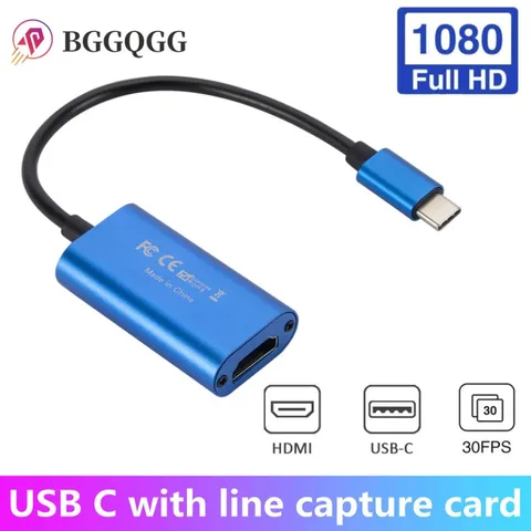 Карта видеозахвата BGGQGG Type-C, HDMI-совместима с USB 1080P HD, запись игр для PS4, переключатель, Фотокамера