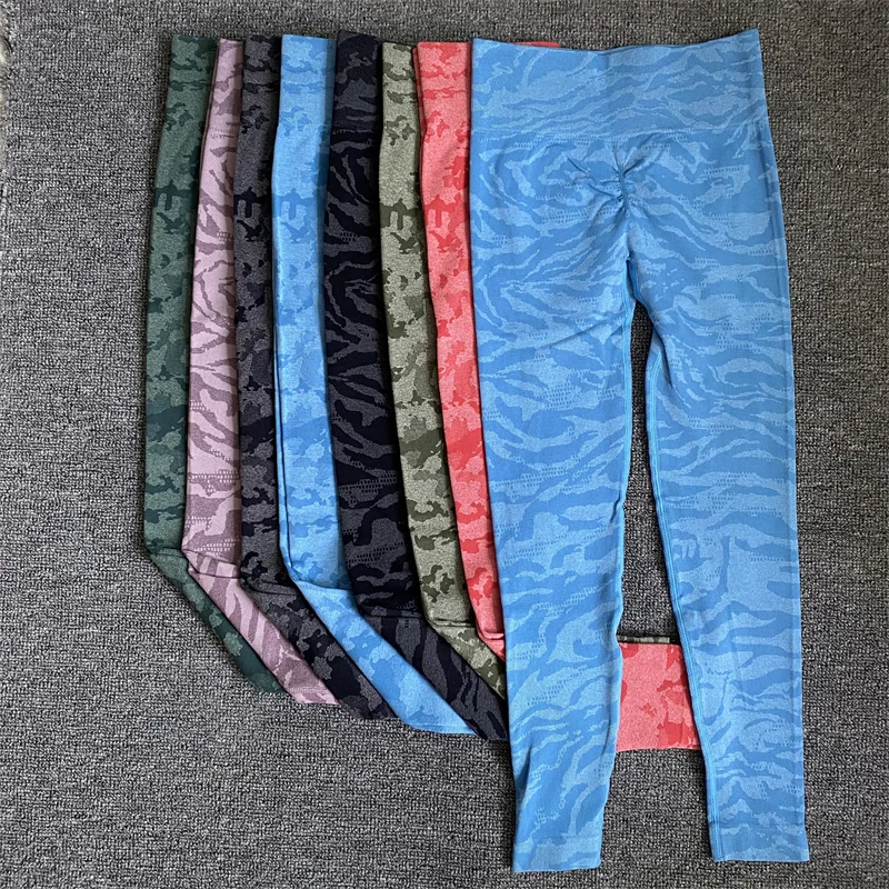 2022New Camouflage Seamless Camo Leggings Women High Waist Scrunch Butt Booty Gym Wear Femme Sports Leggings Fitness Yoga Pants