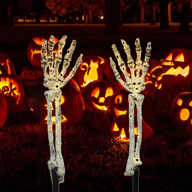 

1 Pair Skeleton Arm Stakes Model Spooky Decoration Party Props Halloween Decors