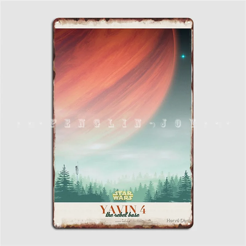 

Металлический плакат Yavin 4 The Rebel Base, настенный плакат, Настенная пещера, паб, гараж, Настенная роспись на заказ, жестяной плакат