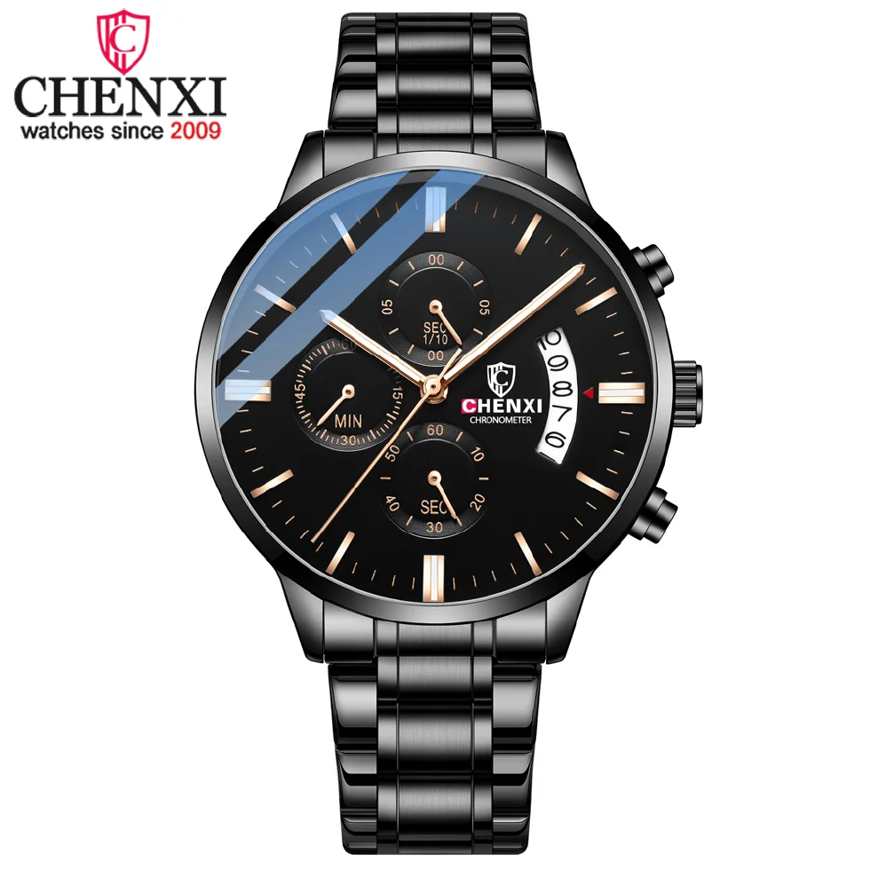 

CHENXI Brand Quartz Movement High Quality Men Watches Business Stainless Steel Band 30M Waterproof Date Wristwatches Relogio