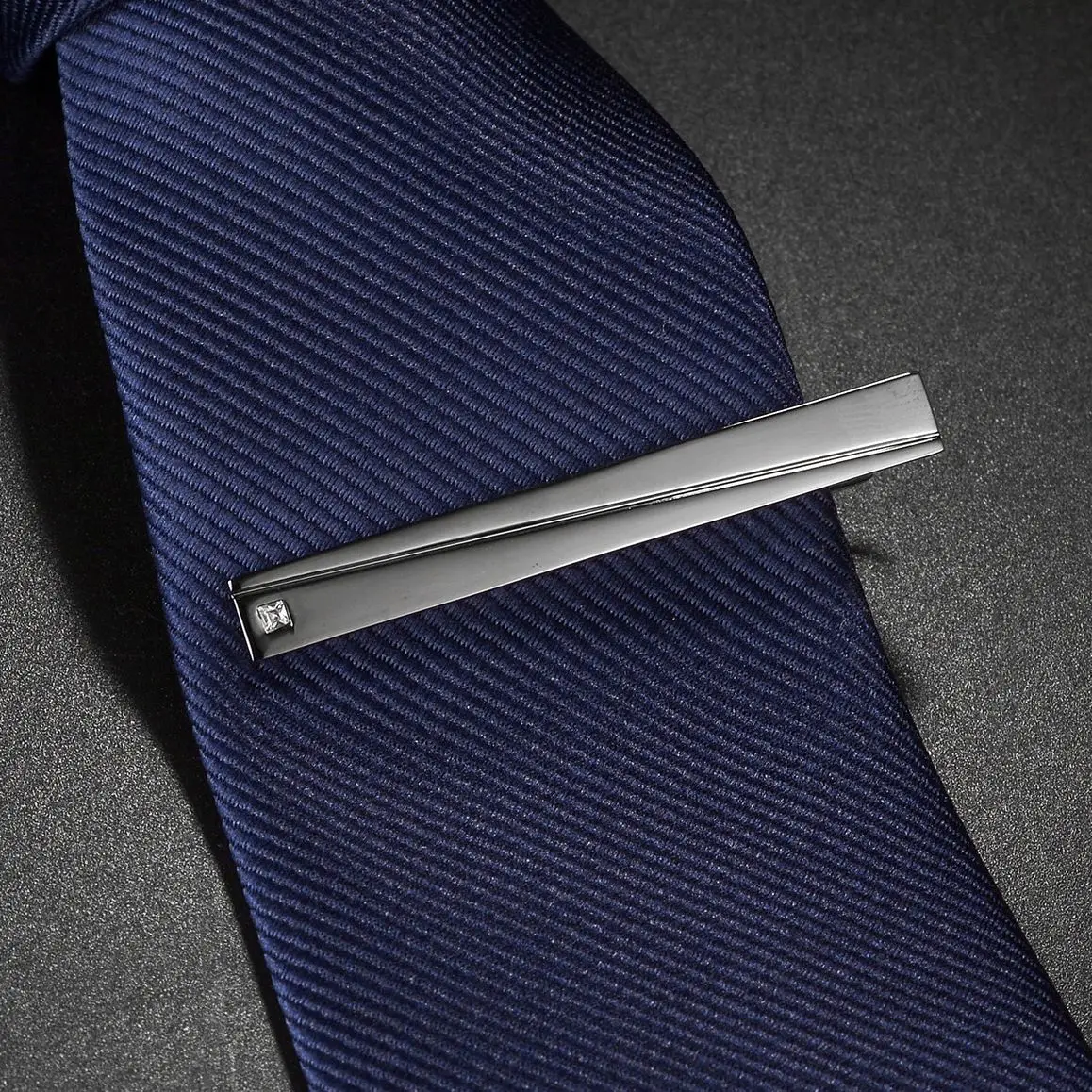 Модный металлический мужской зажим для галстука черный многообразный простой