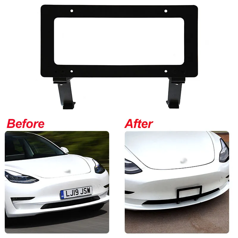 

New License Plate Frame Free Perforation Front License Plate Frame American License Plate Bracket Suitable For Tesla Model 3/Y