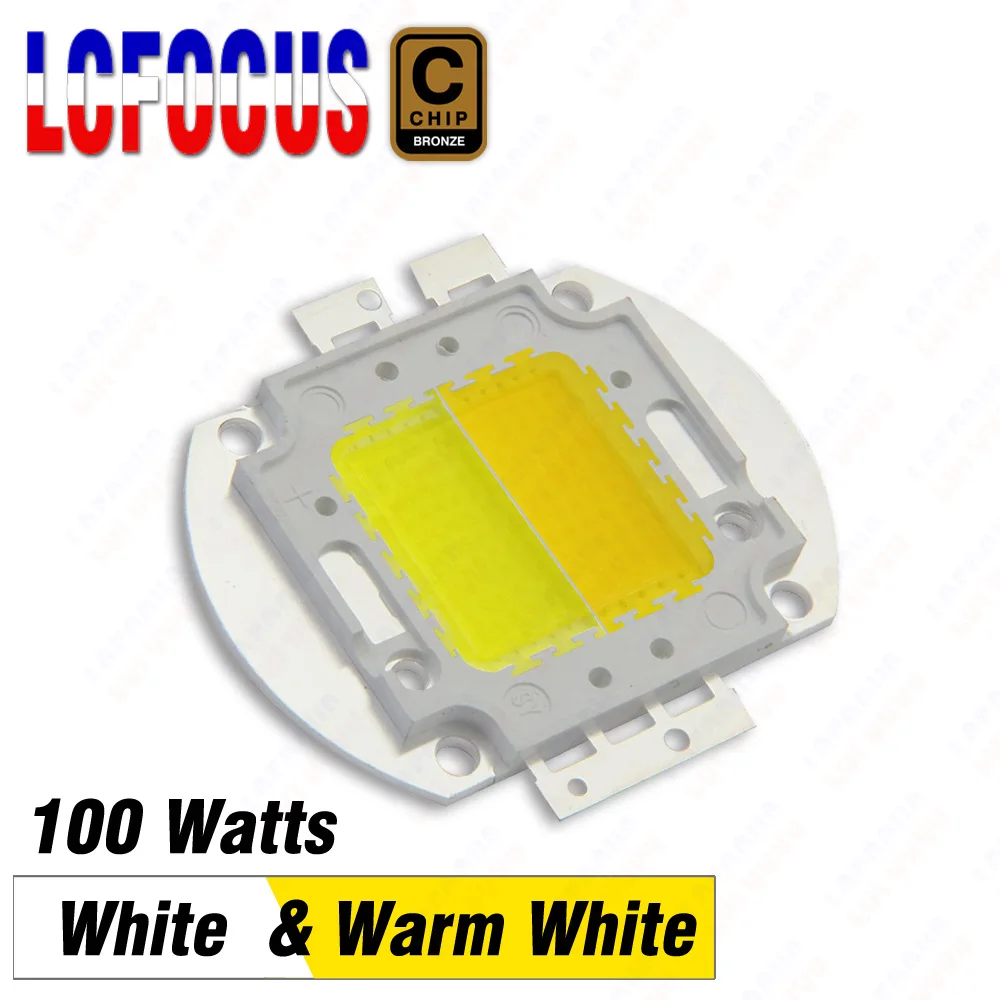 2*50W 100W Double Color Warm Pure White 3000K 6000K LED COB Chip For 50 100 W Watt Spotlight Floodlight Photography Light Bulbs