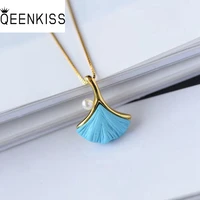 qeenkiss nc5287 fine jewelry wholesale fashion hot woman girl bride mother birthday wedding gift apricot leaf 24kt gold necklace