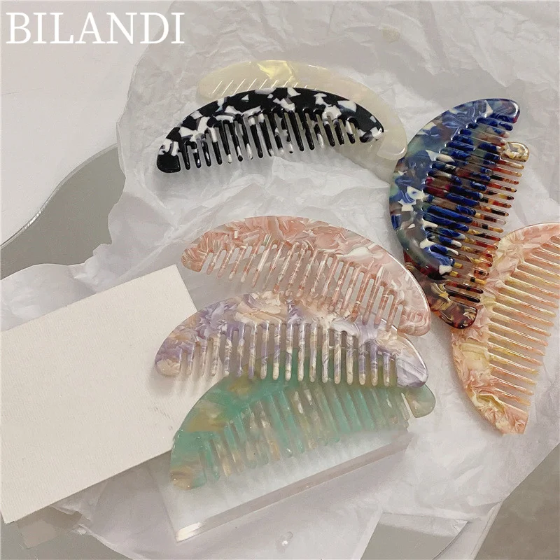 

Bilandi Handmade Acetate Hair Comb Clips Pin For Women Fashion Geometric Vintage Comb Headwear For Girls Top Hair Accessories