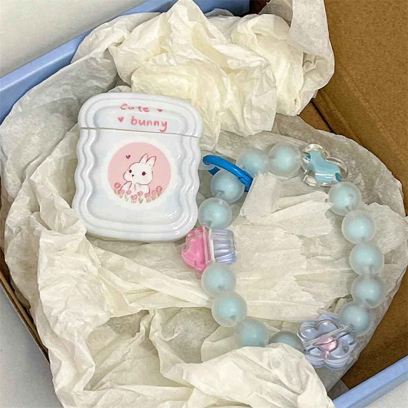

Simple Cute Rabbit Candy Chain Case for Apple AirPods 1 2 3 Pro Cases Cover IPhone Bluetooth Earbuds Earphone Air Pod Pods Case