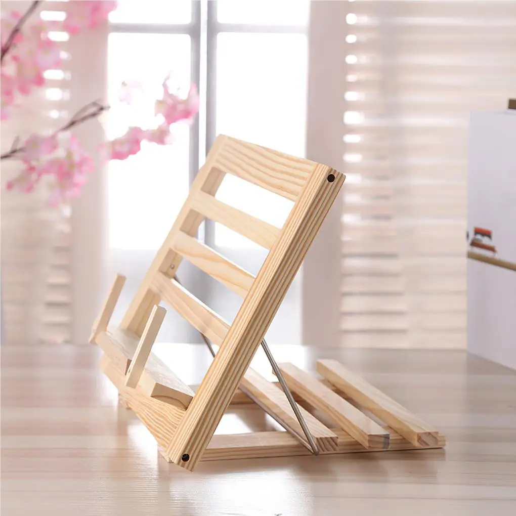 

Wooden Book Stand 3 Angles Adjustable Book Holder Portable Foldable Cookbook Holder for Home Office Travel School
