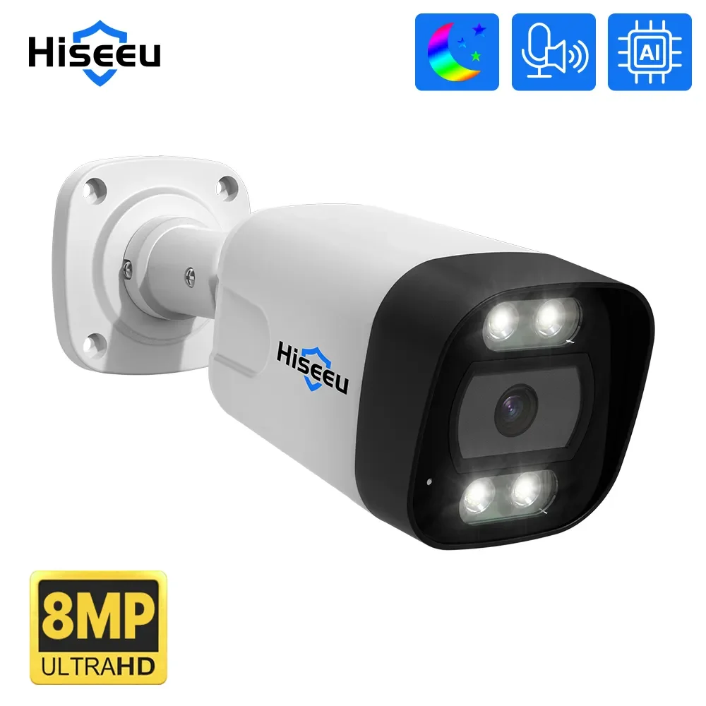 

NEW2023 Hiseeu 4K 8MP 5MP POE IP Camera Audio Record CCTV Security Surveillance Camera Waterproof IP66 Outdoor Home Video H.265
