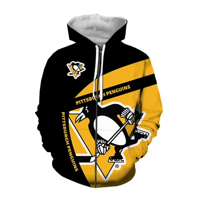 Хоккейная Джерси с капюшоном на молнии уличная одежда 3d принтом для мужчин и