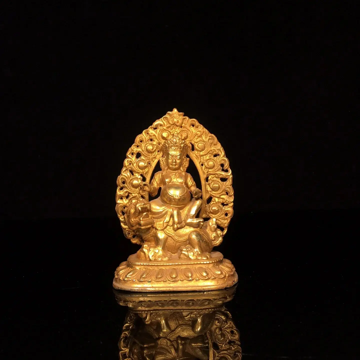 Коллекция тибетских храмов 5 дюймов старинная бронзовая позолоченная вишравара