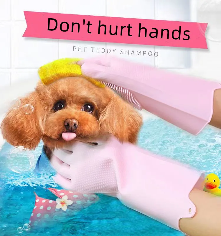 

Pet Bath Gloves Artifact Silicone Bath Massage Grooming Shedding Tools Brush Anti Scratch Pet Supplies Cat Brush Hair Remover