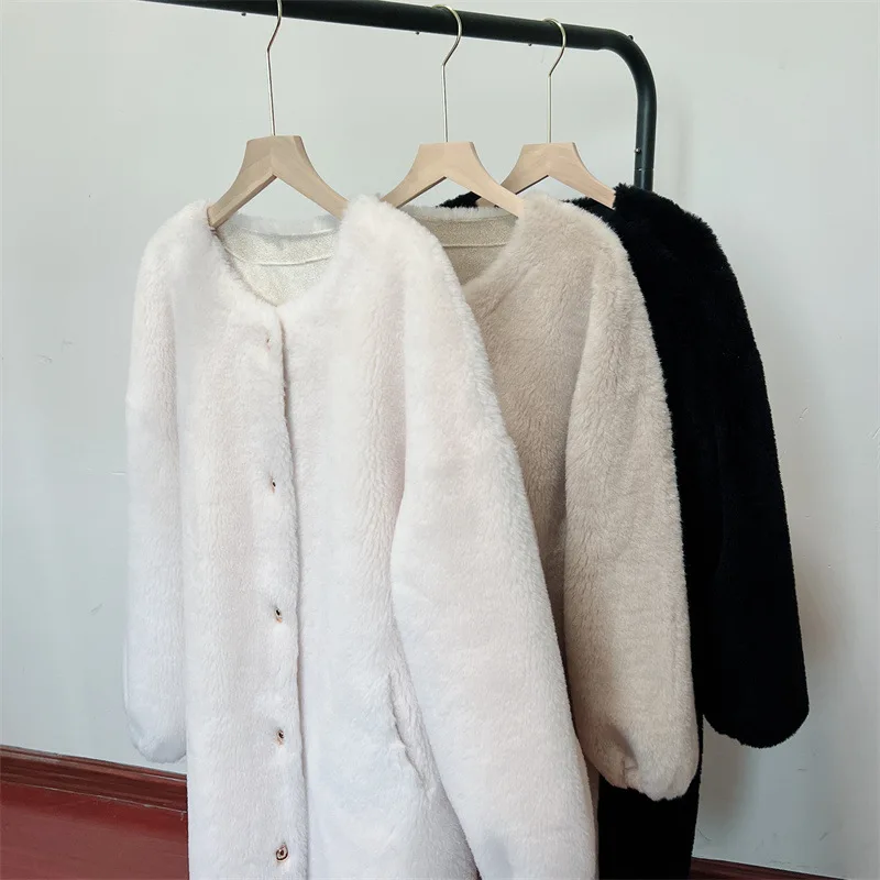 2022 New Sheep Shearing Coat Lamb Wool Full Wool Coat Women's Winter Long Warm Fur