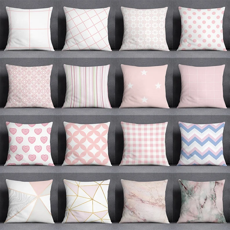 

Pink Fresh Collection Pillow Gift Home Office Decoration Pillow Bedroom Sofa Car Cushion Cover Pillowcase