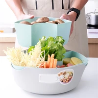 rotable drain basket multipurpose hot pot platter strainer durable kitchen tool vegetable and fruit container grid drainer