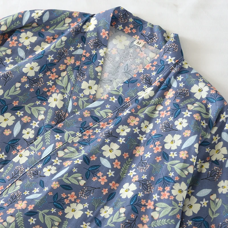 Japanese-style Kimono Pajamas Summer New 100% Cotton Gauze Pajamas Nightgown Ladies Yukata Homewear Long Pajamas Women