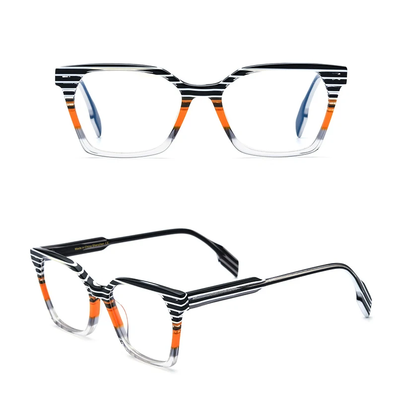 

Belight Optical Combo Color Design Colorful Square Shape Acetate Women Men Vintage Retro Spectacle Frame Prescription Lens 19252