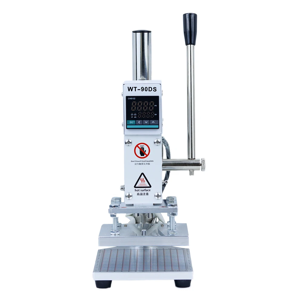 

220V WT-90DS Manual Hot Foil Stamping Guide Bronzing Machine Heat Press Machine For PVC Skin And Paper Card Stamping