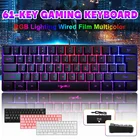 Механическая USB-клавиатура V700 Mini с 61 клавишами, проводная игровая механическая клавиатура RGB со светодиодной подсветкой и осью, оптические переключатели для ПК и ноутбука