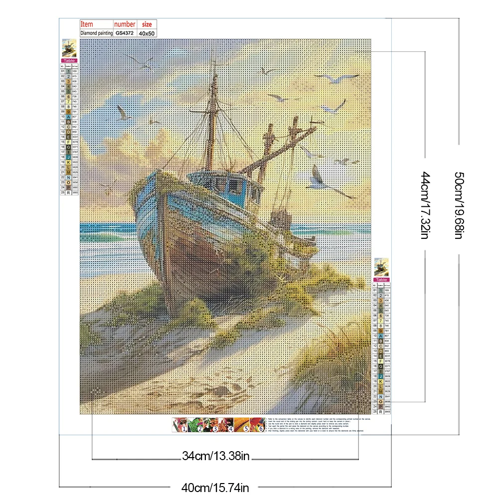 5D DIY полная квадратная дрель алмазная живопись морская лодка комплект домашний