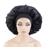double silk sleeping cap night silk sleeping bonnet cover for women with elastic ribbon for hair care long hair