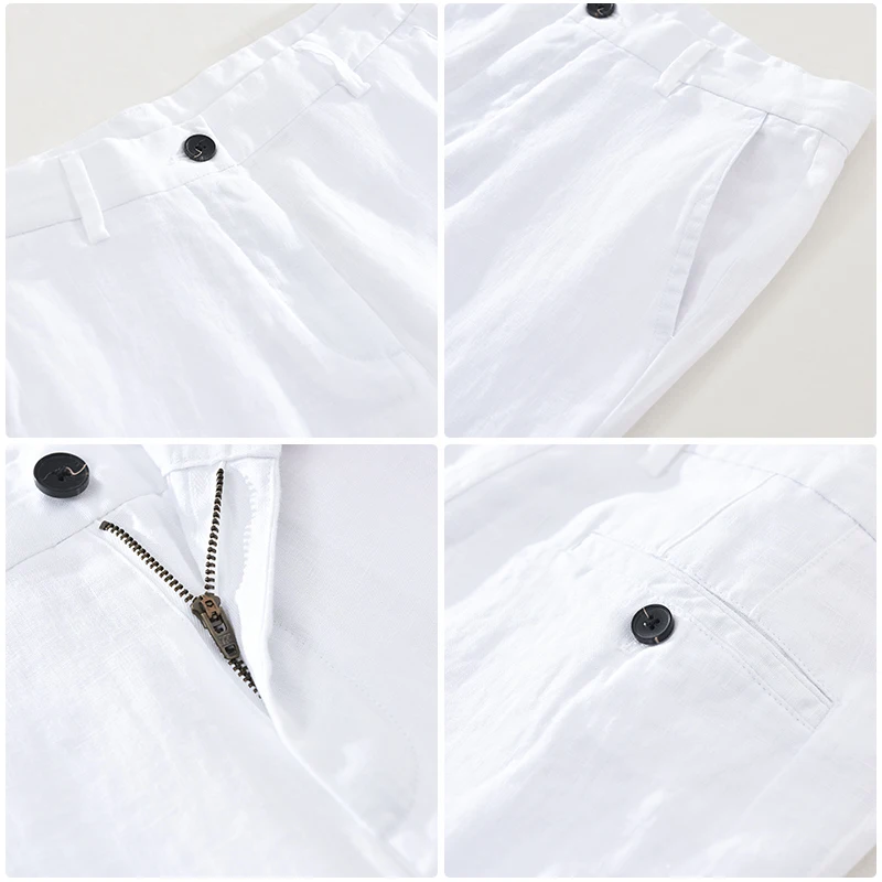 Простые мужские льняные повседневные брюки в японском стиле свободные дышащие