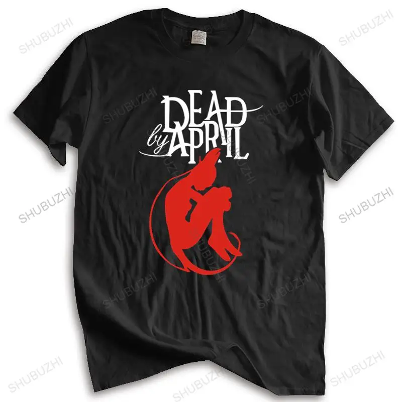 

Cotton Tshirt Men Crew Neck Tops Rock Band Logo Men's Black Dead By April T-Shirt Tee Unisex Teeshirt Euro Size