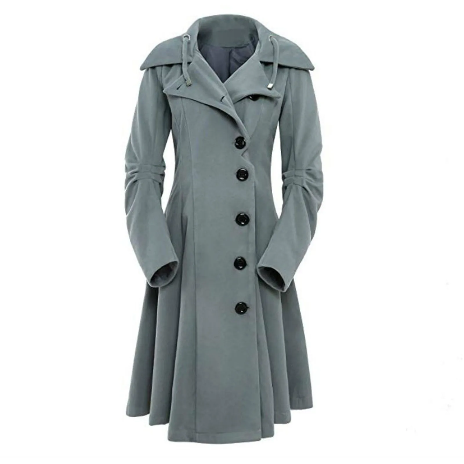 

Women Long Winter Coat Faux Wool Warm Slim Hooded Long Jacket Thick-Parka Overcoat Casual Outwear Abrigos Mujer Invierno#20