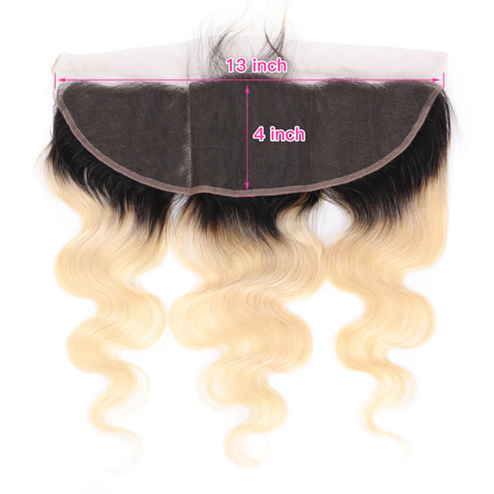 

13x4 Lace Frontal Ombre Blonde 613 Body Wave Brazilian Virgin Human Hair Frontal Ear To Ear Lace Closure Only Pre Plucked