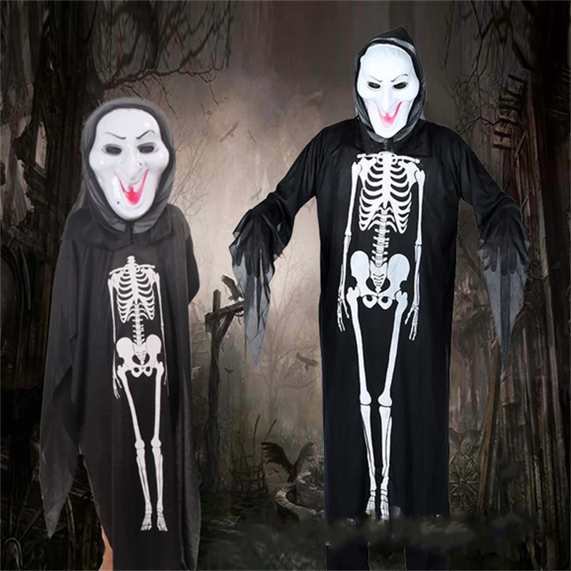 

Halloween Ghost Skeleton Costume Robe Horror Vampire Zombie Skull Children Robe Devil Halloween Dress Scary Halloween Costumes