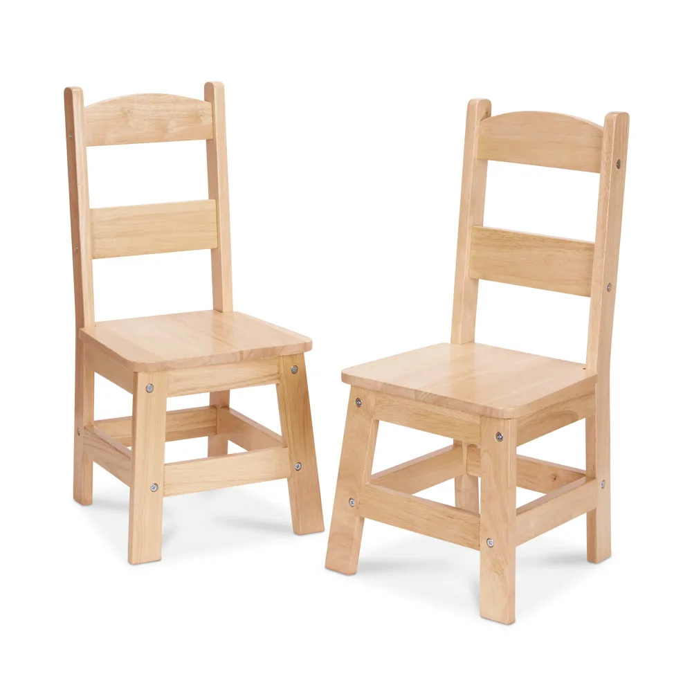 

Melissa & Doug Solid Wood Chairs, Set of 2 - Light Finish Furniture for Playroom