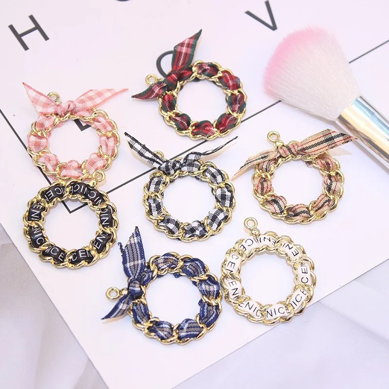 

10pcs/Lot Chain Twist Ribbon Wreath Pendants for Earrings Keychain Making Women Girls Necklace Bracelet Bags DIY Charms