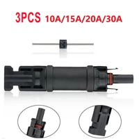 10a 15a 20a 30a dc solar panel cable blocking diode connector compatible solar pv acdc femalemale plug socket waterproof