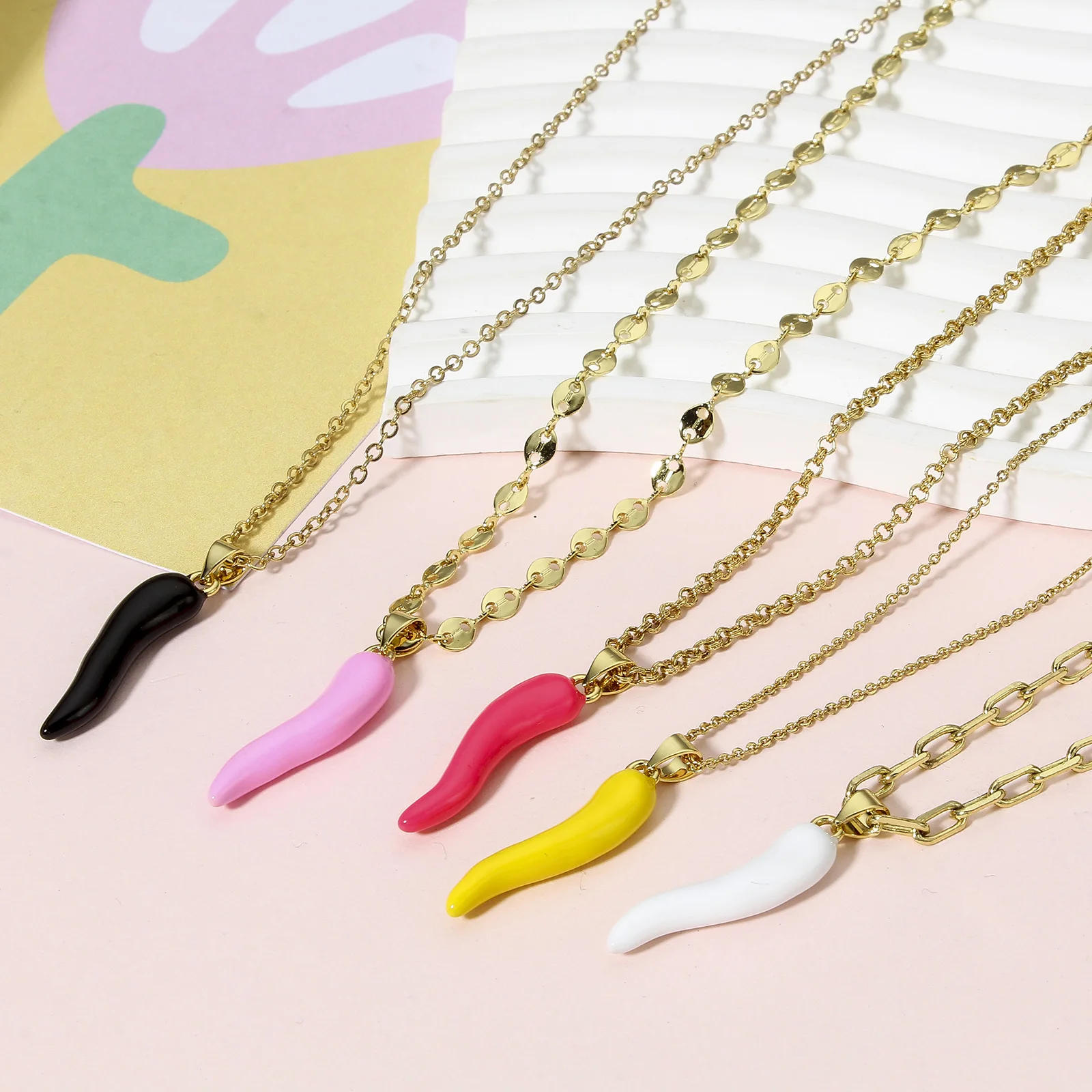 1 шт. латунные подвески разноцветные растения эмаль Чили 3D кулон золотой цвет DIY