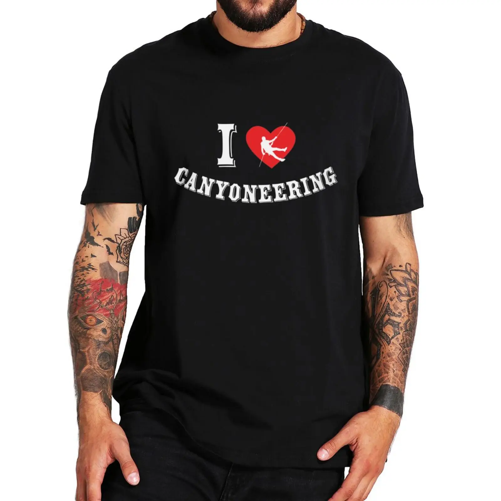 

I Love Canyoneering T Shirt Funny Canyoning Canyoneer Lovers Climbing Sports T-Shirt 100% Cotton EU Size Unisex Camiseta
