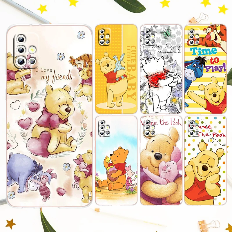 

Disney Winnie the Pooh Phone Case For Samsung A73 A72 A71 A53 A52 A51 A42 A33 A32 A23 A22 A21S A13 A04 A03 5G Transparent Cover