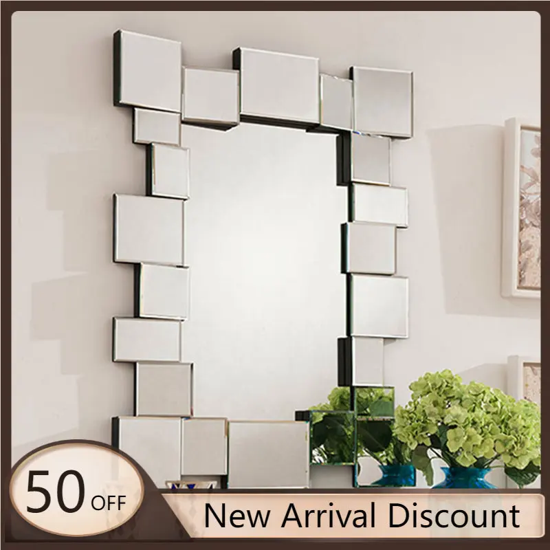 

Зеркало макраме для салона, прямоугольное настенное зеркало белого цвета в скандинавском стиле для ванной комнаты, декоративное Большое стекло для гостиной