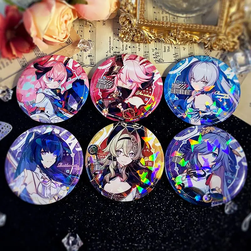 

Honkai Impact3 Women Brooch Badges Enamel Pins Initial Anime Pendant Wedding Couples Elysia Trendy Kiana Kaslana Metal Broches
