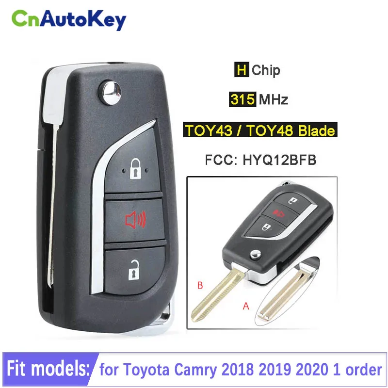 

CN007249 Aftermarket 3Button Smart Remote Key For Toyota Camry 2018-2020 Fob 315MHz H Chip HYQ12BFB 89070-06790 TOY43/TOY48
