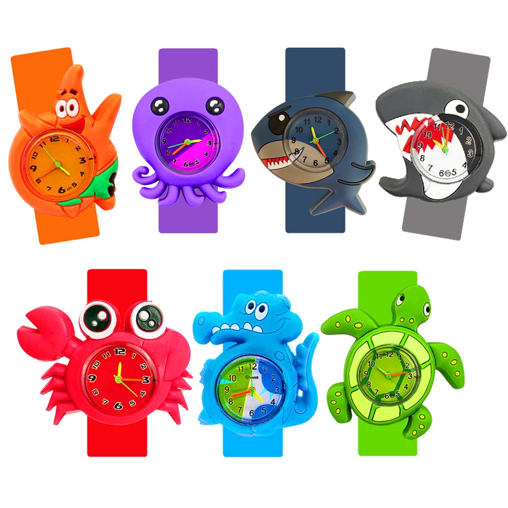 Penguin Starfish Crab Children Watch Baby Education Study-time Toys 1-16 Years Old Kids Watches Whale/shark Girls Boys Watches