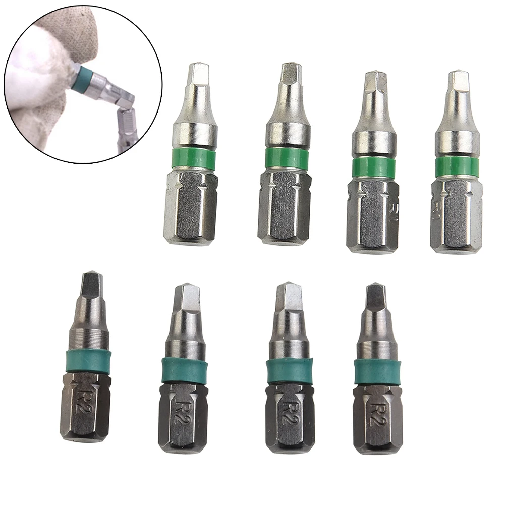 

4pcs 25mm Screwdriver Bits Magnetic Square Head 6.35mm Hex Shank Batch Head Non-Slip Screwdriver Set Hand Tools