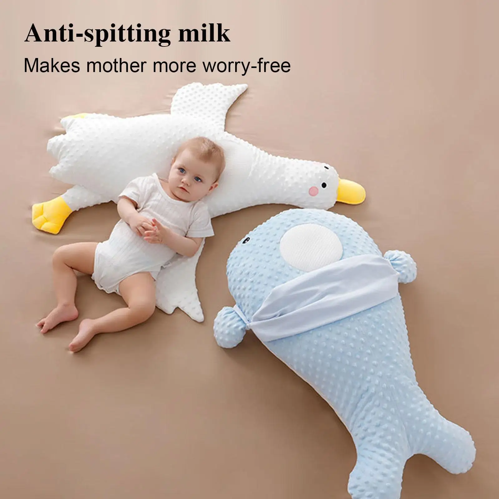

Big White Goose Exhaust Anti-suffocation Comfortable Pillow Sleep Shape Whale Anti-flatulence Mat Baby Goose Animal N3d6