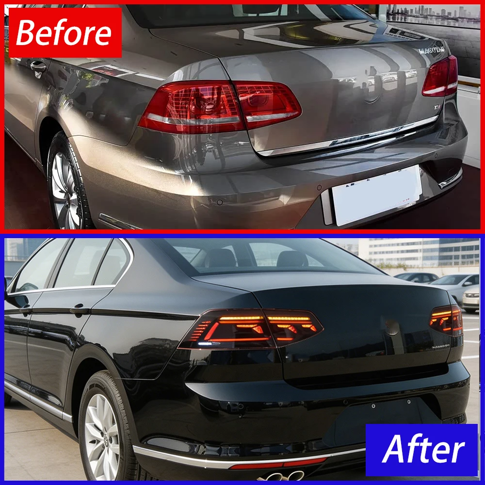 Фото Для VW Passat B8 Magotan 2016-2019: Новые задние фонари в сборе, обновленный стиль, динамический сигнал поворота, светодиодные аксессуары №2