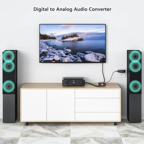 Цифро-аналоговый конвертер DAC Toslink/Коаксиальный в RCA